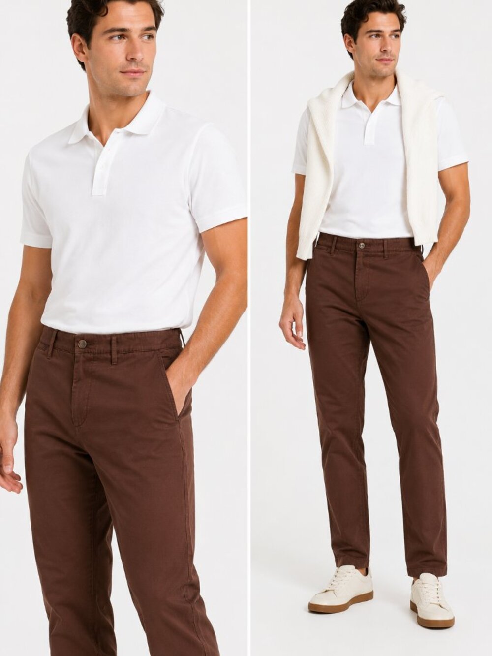 NWT Goodfellow Co Dark Brown Relaxed Fit Chino Pants Every Wear Size 32x34